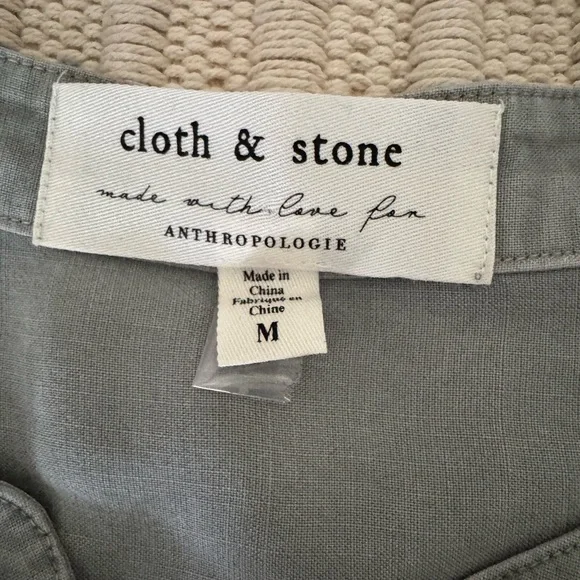 Anthropologie Cloth & Stone Relaxed Fit Shirt Dress Long Sleeves Lila Chambray M - Picture 8 of 10